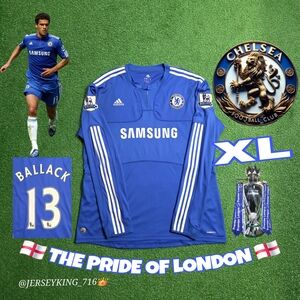 Adidas Chelsea FC Michael Ballack #13 2009/2010 Home Blue Long Sleeve Jersey EPL